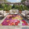 3D Colorful Flowers Pattern Waterproof Outdoor Rug for Patio Deck Backyard Balcony Modern Cute Reversible Kitchen Bathroom Floor Carpet Livingroom Bedroom Rug Runners 9x12 view 3