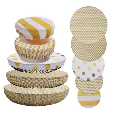 10Pcs Reusable Bowl Covers In 5 Size, Stretch Cloth Fabric Dish Cover Kitchen Storage Containers Lids for Fruits Food Leftover Dough Bread Proofing (Classic Style)