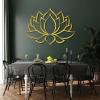 Cadeali Lotus Flower Metal Wall Art, Lotus Metal Wall Art, Spiritual Decor, Yoga Decor, Zen Sign, Living Room Hangings (Gold, 29"x 22"| 76x56cm) view 1
