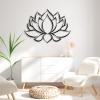 Cadeali Lotus Flower Metal Wall Art, Lotus Metal Wall Art, Spiritual Decor, Yoga Decor, Zen Sign, Living Room Hangings (Gold, 29"x 22"| 76x56cm) view 2