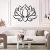 Cadeali Lotus Flower Metal Wall Art, Lotus Metal Wall Art, Spiritual Decor, Yoga Decor, Zen Sign, Living Room Hangings (Gold, 29"x 22"| 76x56cm) view 4