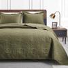 Love's cabin Quilts for Queen Bed Green Bedspreads Bedding Set - Summer Lightweight Bedspread Comforter - Coin Pattern Bedding Coverlet for All Season - 3 Pieces (1 Quilt, 2 Pillow Shams) view 1