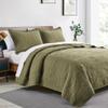Love's cabin Quilts for Queen Bed Green Bedspreads Bedding Set - Summer Lightweight Bedspread Comforter - Coin Pattern Bedding Coverlet for All Season - 3 Pieces (1 Quilt, 2 Pillow Shams) view 2