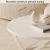 DTREEL Round Coffee Table, Nesting Table Round Natural Finish with Metal Frame, Small Modern Furniture Living Room&Home Office, for Living Room, Bedroom, Balcony (Color : Gold, Size : 60cm/24in) view 2