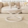 DTREEL Round Coffee Table, Nesting Table Round Natural Finish with Metal Frame, Small Modern Furniture Living Room&Home Office, for Living Room, Bedroom, Balcony (Color : Gold, Size : 60cm/24in) view 4