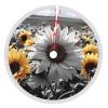Black and White Sunflowers Christmas Tree Skirt 48" Xmas Tree Skirt Gorgeous Edge Tassel Christmas Tree Mat for Holiday Party Christmas Decorations for Xmas Tree Christmas Ornaments view 1