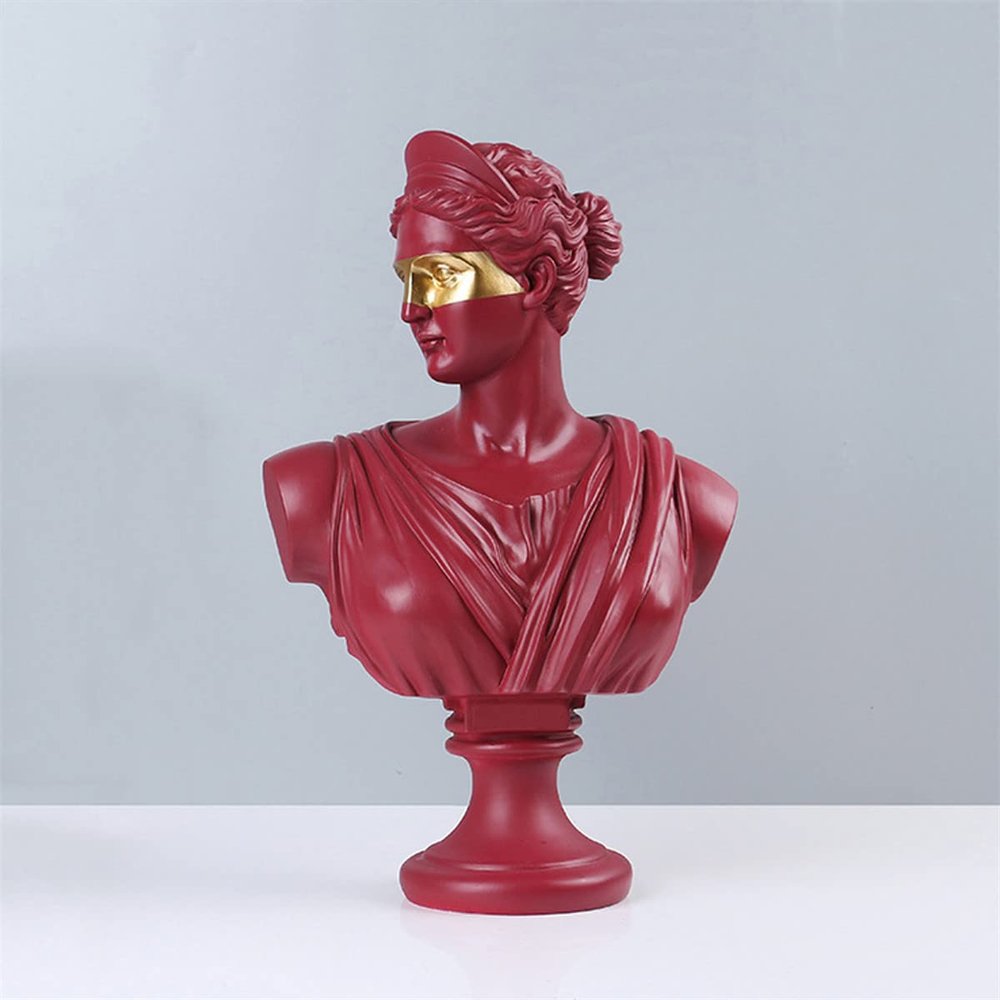 ECYC Ltd 13.8" Greek Mythology Statue Greek Statue of Diana Bust Sculptures Artemis Diana Statue Gypsum Statue Resin Figure Portrait Sculpture for Home Art Dcor Coffee Table Office Bookshelf Decor