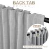 100% Blackout Shield Linen Blackout Curtains for Bedroom 102 Inches Long, Back Tab/Rod Pocket Living Room Drapes, Thermal Insulated Blackout Curtains 2 Panels Set, 50" W x 102" L, Grey view 3