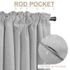 100% Blackout Shield Linen Blackout Curtains for Bedroom 102 Inches Long, Back Tab/Rod Pocket Living Room Drapes, Thermal Insulated Blackout Curtains 2 Panels Set, 50" W x 102" L, Grey view 4
