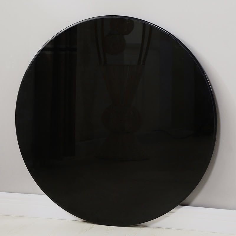 YOUGUO 32 inch Round Glass Table Top - Black Tempered Glass Surface Protector - Safe 3/8" Thick Beveled Edge - Useful for Replacement,Dining Table, Patio, Coffee and End Table,Indoor & Outdoor