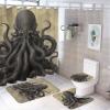 Dunmat 4PCS Black Octopus Shower Curtain Set view 1