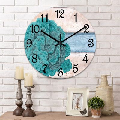 COCOKEN12 Inch PVC Wall Clock Benthic Biological Ocean Digital Wall Clock Nautical Beach Ocean Theme Large Clock Wall Decorations for Bedroom Office School Decorations
