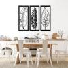 Metal Wall Art, Palm Leaf Metal Wall Art, Metal Leaf Wall Art, Tropical Leaves Wall Decor, Palm Leaf Wall Art, Palm Leaves Wall Decor, Leaf Wall Decor, 3 Panels Wall Hanging, Home Decor (Black, 71"x58"|180x149cm) view 1