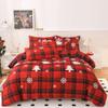 Mengersi Christmas Duvet Cover Set King Size,Christmas Tree Snowflake Duvet Cover Check Printed Christmas Plaid Duvet Cover Comforter Cover Set for New Year Holidy Xmas Gifts view 1