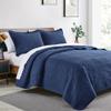 Love's cabin California King Size Quilt Bedding Set Navy Bedspreads - Cal King Summer Lightweight Bedspread Comforter - Coin Pattern Coverlet for All Season - 3 Pieces (1 Quilt, 2 Pillow Shams) view 2