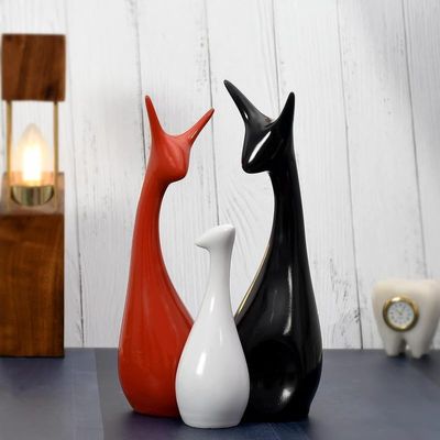 Daya Craft Store Set of Three Resin Deer Showpiece for Home Dcor, Living Room Dcor, Table Dcor Decorations (25 X14 CM) DFVFV