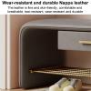 Solitar Faux Leather Storage Ottoman Bench with Drawers for Bedroom,Upholstered End of Bed Bench Modern Entryway Bench,Shoe Rack Bench for Living Room Dinning Room(60x36x40cm(24x14x16inch), Grey1) view 3