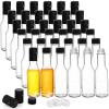 Cedilis 36 Pack Small Glass Bottle, 3oz Glass Woozy Bottle, Empty Mini Hot Sauce Bottles, Clear Liquor Wine Bottles with Shrink Capsule, Black Screw Caps, Dripper Insert view 1