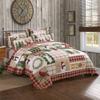 Christmas Quilted Bedspread 230 x 240 cm Snowman Forest Reversible King Size Quilt Blanket and Throws Coverlet Bedding Sets 3 Piece view 1
