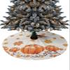 2023 Christmas Tree Skirt, Fall Thanksgiving Xmas Tree Ornaments Round 48 Inch, Orange Pumpkin Maple Leaf Farmhouse Xmas Tree Mat for Christmas Decorations Holiday Party view 1