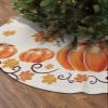 2023 Christmas Tree Skirt, Fall Thanksgiving Xmas Tree Ornaments Round 48 Inch, Orange Pumpkin Maple Leaf Farmhouse Xmas Tree Mat for Christmas Decorations Holiday Party view 2