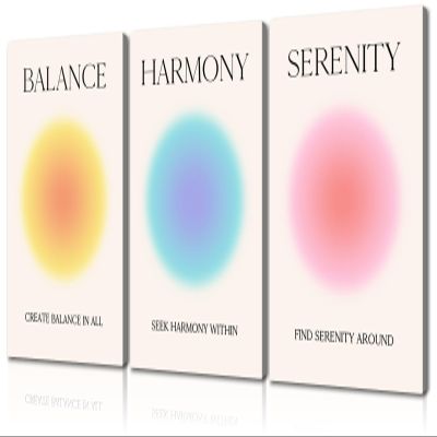 3 Piece Aura Wall Art Colorful Gradient Wall Art Inspirational Quotes Wall Art Aura Poster Spiritual Wall Art Minimalist Wall Art Aesthetic Wall Decor for Bedroom Decor (20''Wx28''Hx3PCS)