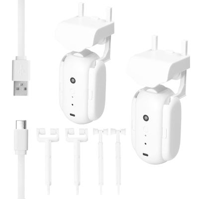 Karlak 2pcs Smart Curtain Motor BT Voice Control Switch Electric Curtain Robot A Control Timer Setup Compatible with Home for Roman Rod