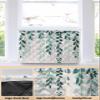 QueenKer Indoor Air Conditioner Cover, Plant Leaves Green Gradient Linen Texture Waterproof Indoor AC Cover Inside Window AC Cover with Free Elastic Straps for Window Units, 25 X 18 X 3.5 Inch view 2