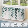 QueenKer Indoor Air Conditioner Cover, Plant Leaves Green Gradient Linen Texture Waterproof Indoor AC Cover Inside Window AC Cover with Free Elastic Straps for Window Units, 25 X 18 X 3.5 Inch view 3