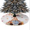 ZOE STORE 2023 Christmas Tree Skirt, Thanksgiving Fall Xmas Tree Ornaments Round 48 Inch, Blue Pumpkin Gnomes Maple Leaf Xmas Tree Mat for Christmas Decorations Holiday Party view 1