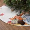 ZOE STORE 2023 Christmas Tree Skirt, Thanksgiving Fall Xmas Tree Ornaments Round 48 Inch, Blue Pumpkin Gnomes Maple Leaf Xmas Tree Mat for Christmas Decorations Holiday Party view 2
