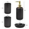 Black Bathroom Accessories Set, 4PC Ceramic Bathroom Sets Complete-Toothbrush Holders, Soap Dispenser, Soap Dish, Toothbrush Cup, Stylish Black Gold Bathroom Decor, Bathroom Organizer for Countertop view 2
