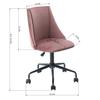 Velvet Ergonomic Office Chair with Adjustable Height, Mid Back Armless Desk Chair with Upholstered, 360 Degrees Swivel Gaming Chair for Home, Office (Rose) view 2