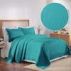 SUPERIOR Cotton 2-Piece Bedspread Set, Home Bed Decor, Warm Bedding, 1 Oversized Bedspread, 1 Pillow Sham, Medium Weight Blanket, Medallion Scroll, Matelasse Woven, Victory Collection, Twin, Teal view 2