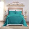 SUPERIOR Cotton 2-Piece Bedspread Set, Home Bed Decor, Warm Bedding, 1 Oversized Bedspread, 1 Pillow Sham, Medium Weight Blanket, Medallion Scroll, Matelasse Woven, Victory Collection, Twin, Teal view 3