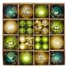AvoDovA Christmas Balls Ornaments, 44Pcs Sequined Decorative Holiday Tree Balls for Christmas Tree Decoration (Gold Green, 3-6cm/ 1.18-2.36inches) view 1