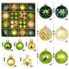 AvoDovA Christmas Balls Ornaments, 44Pcs Sequined Decorative Holiday Tree Balls for Christmas Tree Decoration (Gold Green, 3-6cm/ 1.18-2.36inches) view 2