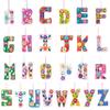 Annie Selke Limited Edition Holiday Embroidered Letter Ornament, J, Multi Floral Pattern view 1