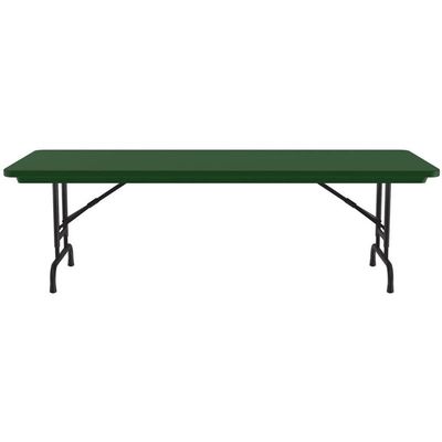 Pemberly Row 22-32" Adjustable Height Plastic Resin/Metal Folding Table in Green