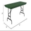 Pemberly Row 22-32" Adjustable Height Plastic Resin/Metal Folding Table in Green view 2