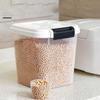 HANAMYA 40 LB Rice Storage Container with Measuring Cup, BPA free, For Rice | Grain | Pet Food | Flour, 2 count, Clear & Black view 2