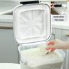 HANAMYA 40 LB Rice Storage Container with Measuring Cup, BPA free, For Rice | Grain | Pet Food | Flour, 2 count, Clear & Black view 4