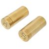 Salt and Shakers Set, Stainless Steel Dispenser for Kitchen Gadgets Cooking Table, RV, Travel Camp BBQ, Refillable Design Salt Seasoning Bottle, Gold view 3