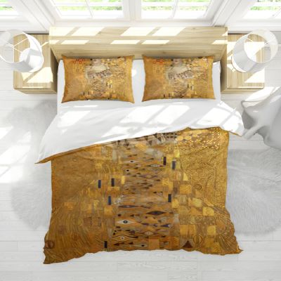 Wewoo Home Gold Luxury Style Duvet Cover Gustav Klimt Woman Portrait Comforter Cover with Zipper Closure & Corner Ties Bedding 3 Pieces Soft Cozy Full