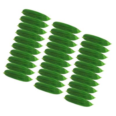 BESTonZON 100pcs Bamboo Leaf Sushi Decor for Sashimi and Meat Plates