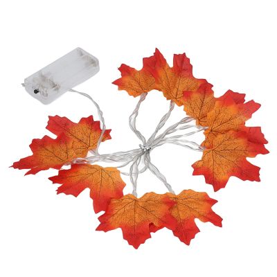 Pilipane Fall Decor Multicolored Maple Leaf Lights, 10 Fall Decorations for Home, Lights Battery Operated Fall Leaves Garland with Lights Door
