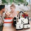 YOOLIFE Friends Gifts for Women - Friendship Gift, Gifts for Friends, Monogrammed Canvas Tote Bag for Women, Initial F view 2
