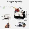 YOOLIFE Friends Gifts for Women - Friendship Gift, Gifts for Friends, Monogrammed Canvas Tote Bag for Women, Initial F view 4