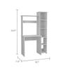 Pemberly Row Contemporary Desk Engineered Wood Desks in White view 3