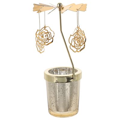 HOMSFOU Rotating Metal Candle Holder for Parties Creative Design Scented Candle Stand for Weddings and Festivals Decor Lively Atmosphere